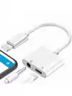 Переходник Lightning на AUX 3.5mm и Lightning(Мама) Аудио адаптер для iPhone, iPad | 0.1м