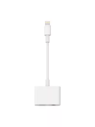 Переходник Lightning на AUX 3.5mm и Lightning(Мама) Аудио адаптер для iPhone, iPad | 0.1м