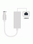Переходник Type-C на Ethernet 0.1м Silver | Адаптер RJ-45 100mb/s для MacBook, iMac, iPad, Chromebook, Samsung, Xiaomi, Oppo, Nokia, Meizu, Honor | 0.1м
