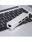 Переходник Type-C на Ethernet 0.1м | Адаптер RJ-45 100mb/s и 3-USB 2.0 для MacBook, iMac, iPad, Chromebook, Samsung, Xiaomi, Oppo, Nokia, Meizu, Honor | 0.1м