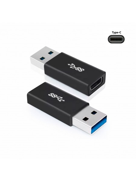 Переходник Type-C(Мама) на USB-A(Папа) Black | Адаптер для зарядки