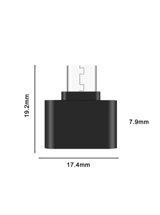 Переходник OTG USB-A(Мама) на Type-C(Папа) Black | Адаптер для зарядки