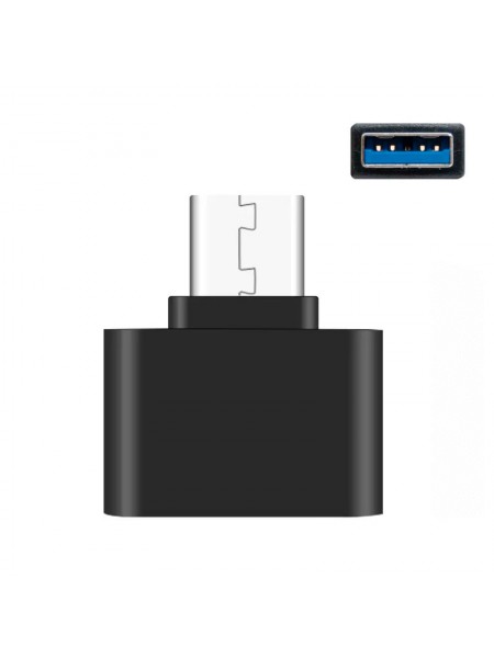 Переходник OTG USB-A(Мама) на Type-C(Папа) Black | Адаптер для зарядки