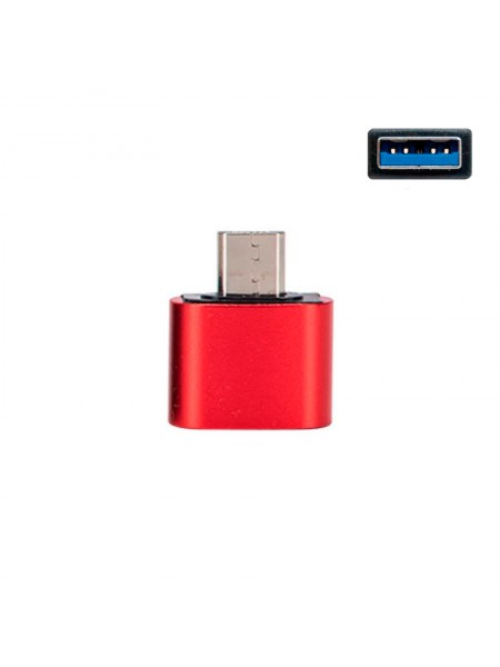 Переходник OTG USB-A(Мама) на Type-C(Папа) Red | Адаптер для зарядки