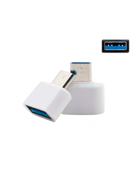 Переходник OTG USB-A(Мама) на Type-C(Папа) White | Адаптер для зарядки
