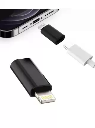 Переходник Type-C(Мама) на Lightning(Папа) Black адаптер для iPhone, iPad, iPod