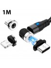 Зарядный кабель Foxconn Magneto Magic 540° - 1м. | 3 в 1 Type-C, Lightning, Micro-USB на USB-кабель для iPhone, iPod, iPad, AirPods, Samsung, Xiaomi