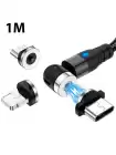 Зарядный кабель Foxconn Magneto Magic 540° - 1м. | 3 в 1 Type-C, Lightning, Micro-USB на USB-кабель для iPhone, iPod, iPad, AirPods, Samsung, Xiaomi