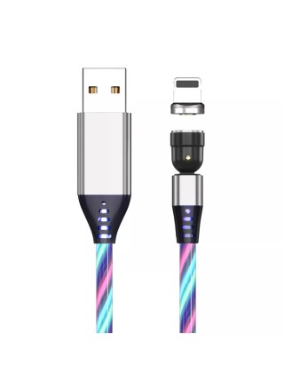 Зарядный кабель Foxconn  Magneto Magic 540 LED 1m. - 3 в 1 -  Type-C, Lightning, Micro-USB на USB-кабель для iPhone, iPod, iPad, AirPods, Samsung, Xiaomi | 1м