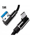 Зарядний кабель Foxconn 90° degree Type-C 1m - USB на Type-C кабель для iPad, Samsung, Xiaomi, ASUS, Motorola, Nokia| 1м