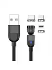 Зарядный кабель Foxconn Magneto Magic 540° - 1м. | 3 в 1 Type-C, Lightning, Micro-USB на USB-кабель для iPhone, iPod, iPad, AirPods, Samsung, Xiaomi