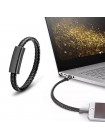 Зарядный кабель Foxconn Fashion Bracelet 0.2m Lightning  на USB-A PU Браслет USB-C кабель для iPhone, iPod, iPad, AirPods | 0.2м