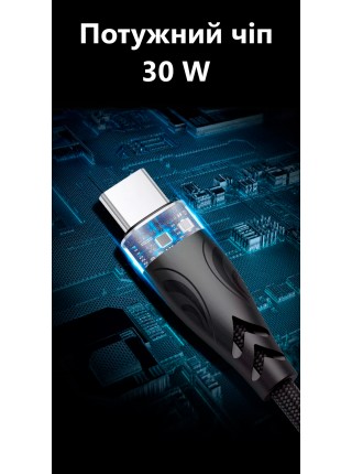 Зарядный кабель Foxconn Fast Speed Lightning 30w 1m | Кабель для iPhone, iPod, iPad | 1м